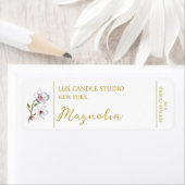 Étiquette de bougie Magnolia (En situation)
