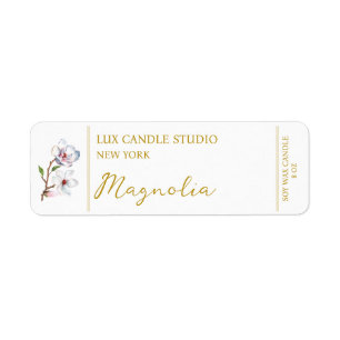 Étiquette de bougie Magnolia