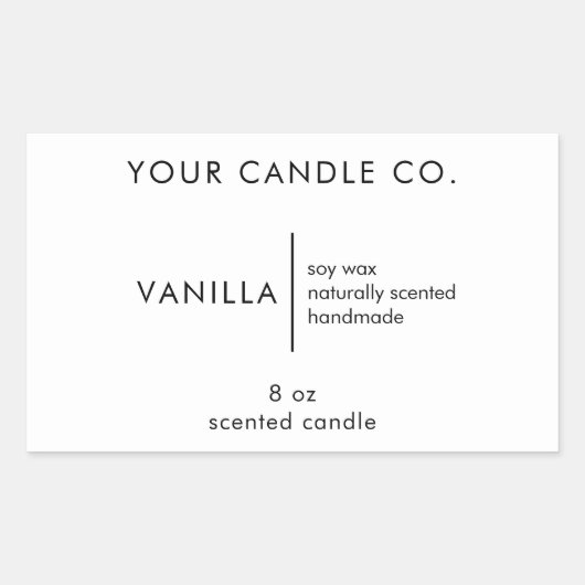 Étiquette de bougie minimaliste (Devant)