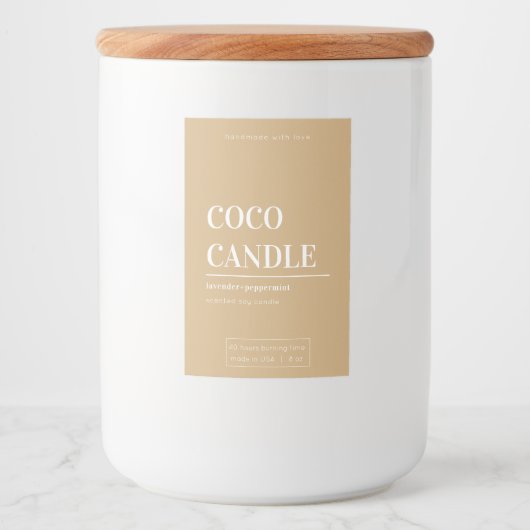 Étiquette de bougie minimaliste (Devant)