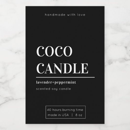 Étiquette de bougie minimaliste (Étiquettes simples)