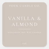 Étiquette de bougie minimaliste (Devant)