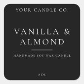 Étiquette de bougie minimaliste (Devant)