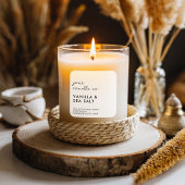 Étiquette de bougie minimaliste blanche moderne