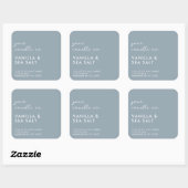 Étiquette de bougie minimaliste bleue moderne (Feuille)