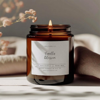 Étiquette de bougie minimaliste élégante