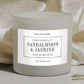 Étiquette de bougie minimaliste moderne