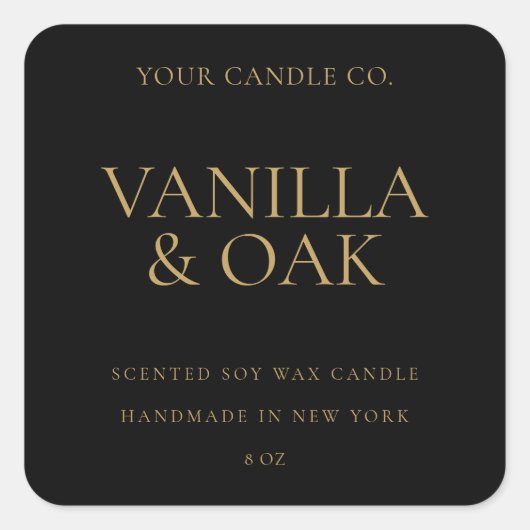 Étiquette de bougie minimaliste moderne (Devant)