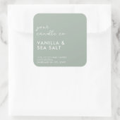 Étiquette de bougie minimaliste verte moderne (Sac)