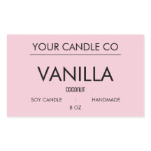 Étiquette de bougie MinimalPinkRectangle – Bougie