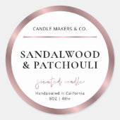 Étiquette de bougie moderne bronze Rose Gold Pack (Devant)