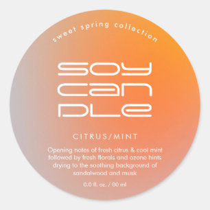 Étiquette de bougie moderne dégradé