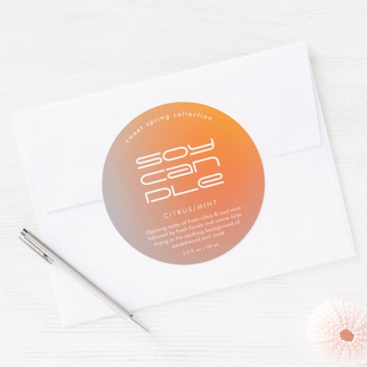 Étiquette de bougie moderne dégradé (Enveloppe)