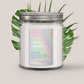 Étiquette de bougie moderne d'inspiration holograp