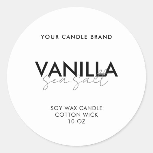 Étiquette de bougie moderne minimaliste (Devant)