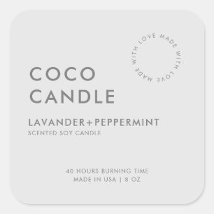 Étiquette de bougie moderne minimaliste