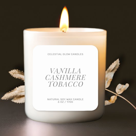 Étiquette de bougie moderne sticker produit minima