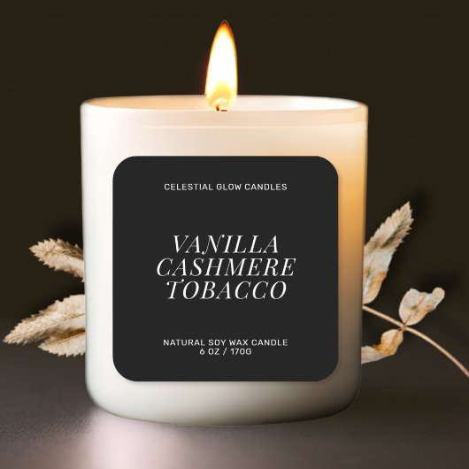 Étiquette de bougie moderne sticker produit minima