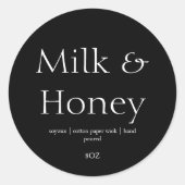 Étiquette de bougie noir blanc pour petites entrep (Devant)