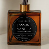 Étiquette de bougie noir élégant