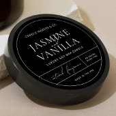 Étiquette de bougie noir élégant