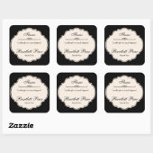Étiquette de bougie noir et blanc (Feuille)