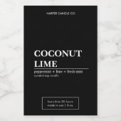 Étiquette de bougie noir et blanc de luxe (Étiquettes simples)