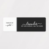 Étiquette de bougie noir et blanc moyen (Design 1)