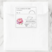 Étiquette de bougie parfumée de Peony Apothecary (Sac)