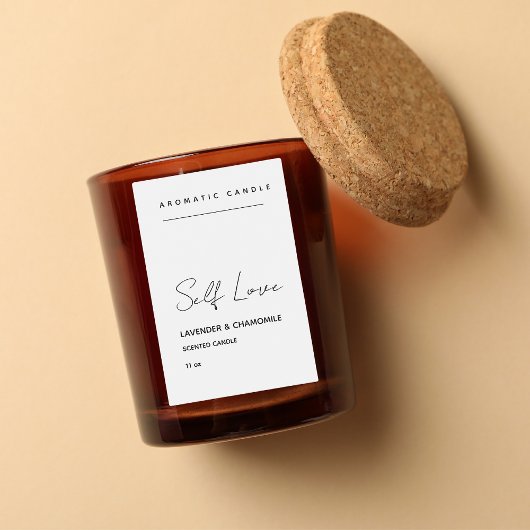 Étiquette de bougie parfumée minimaliste