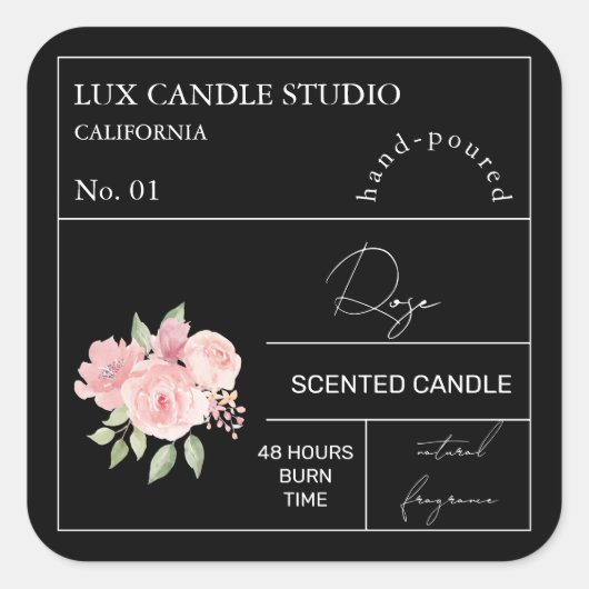 Étiquette de bougie parfumée Rose apostolique (Devant)
