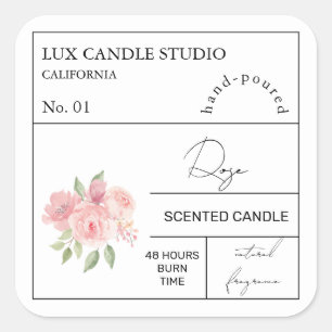 Étiquette de bougie parfumée Rose apostolique