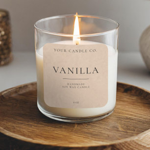 Étiquette de bougie personnalisé minimaliste Kraft