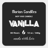 Étiquette de bougie personnalisé noir et blanc (Devant)