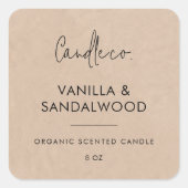 Étiquette de bougie personnalisée Kraft minimalist (Devant)