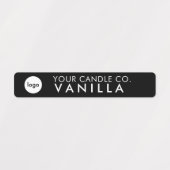 Étiquette de bougie personnalisée noire minimalist (Design 1)