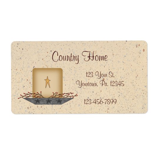 Étiquette de bougie primitif (Devant)