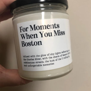 Étiquette de bougie Quand vous manquez Boston