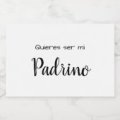 Étiquette de bougie Quieres Ser Mi Padrino (Étiquettes simples)