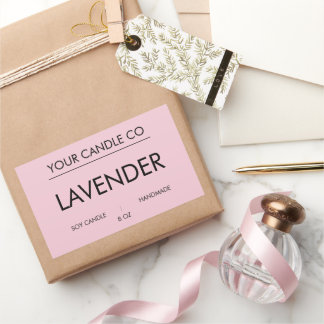 Étiquette de bougie rectangulaire MinimalPink – Bo
