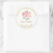 Étiquette de bougie Rose maison en or | Blanc (Sac)