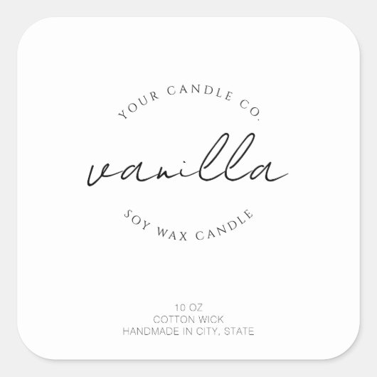 Étiquette de bougie Simple Moderne (Devant)
