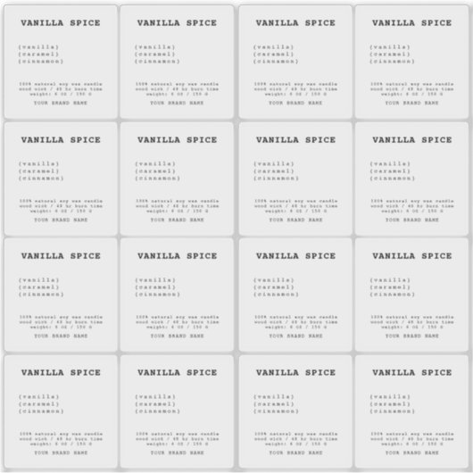 Étiquette de bougie transparent minimaliste (Devant)