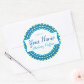 Étiquette de boulangerie Blue Burst personnalisé (Enveloppe)