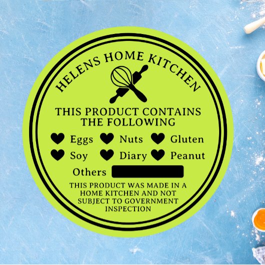 Étiquette de boulangerie d'alerte d'allergie aux a