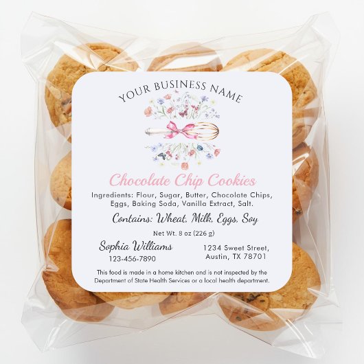 Étiquette de boulangerie de nourriture de cottage