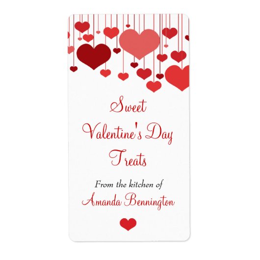 Étiquette de boulangerie Valentines (Devant)