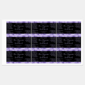 Étiquette de bouteille à goutte à eau noir et viol (Feuille)