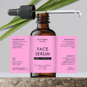 Étiquette de bouteille à goutte moderne rose et no