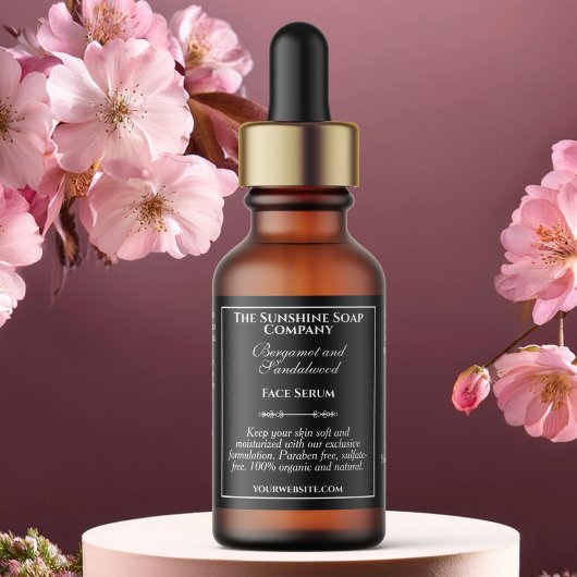 Étiquette de bouteille à goutte noire de style vin